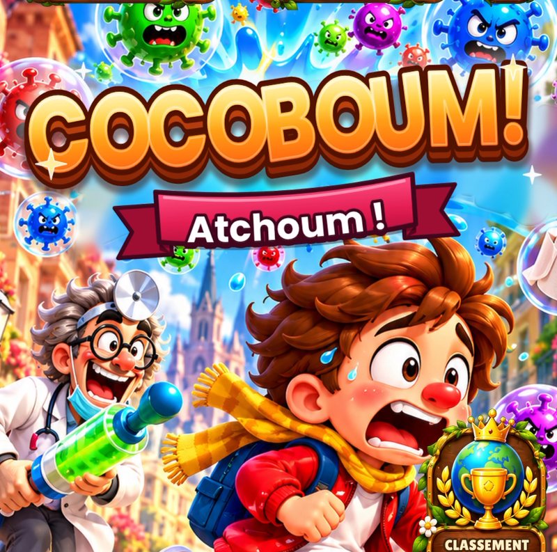 L’écran d’accueil de COCOBOUM!